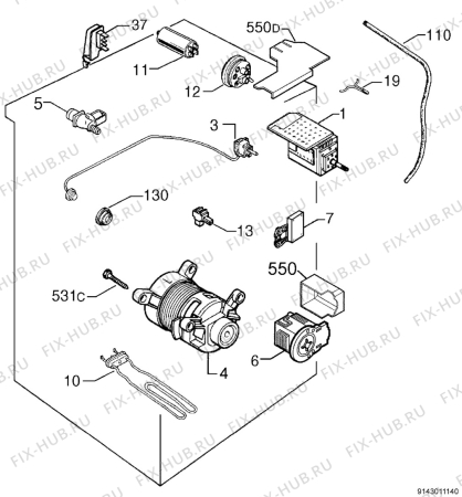 Взрыв-схема стиральной машины Arthurmartinelux AWF800 - Схема узла Electrical equipment 268